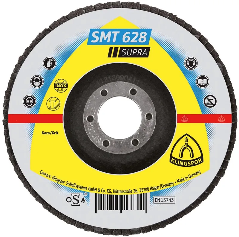 Fächerscheibe SMT 628 Supra D.125mm K.80 fl.INOX ZK von Klingspor – Produktbild
