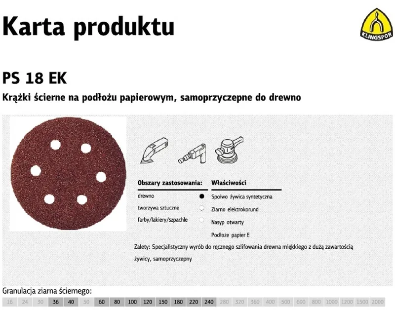 PS 18 EK Serie - Zelfklevende Schuurschijf - 150mm - Korrel 120 - Open Strooi de Klingspor – image du produit