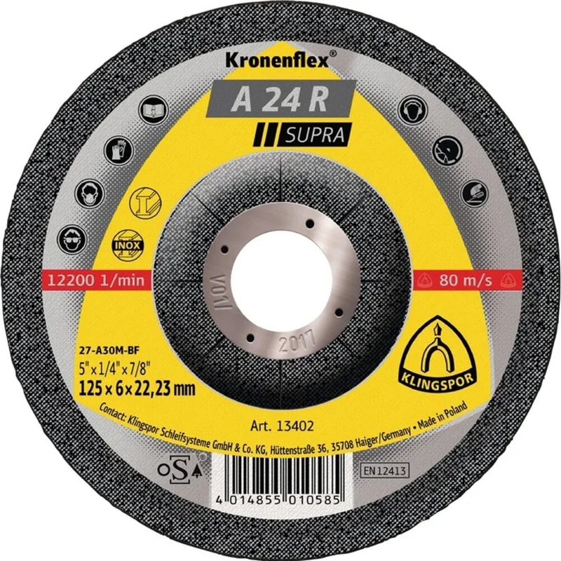 Schruppscheibe A 24 R Supra D180xS8mm gekr.STA Bohr.22,23mm de Klingspor – image du produit