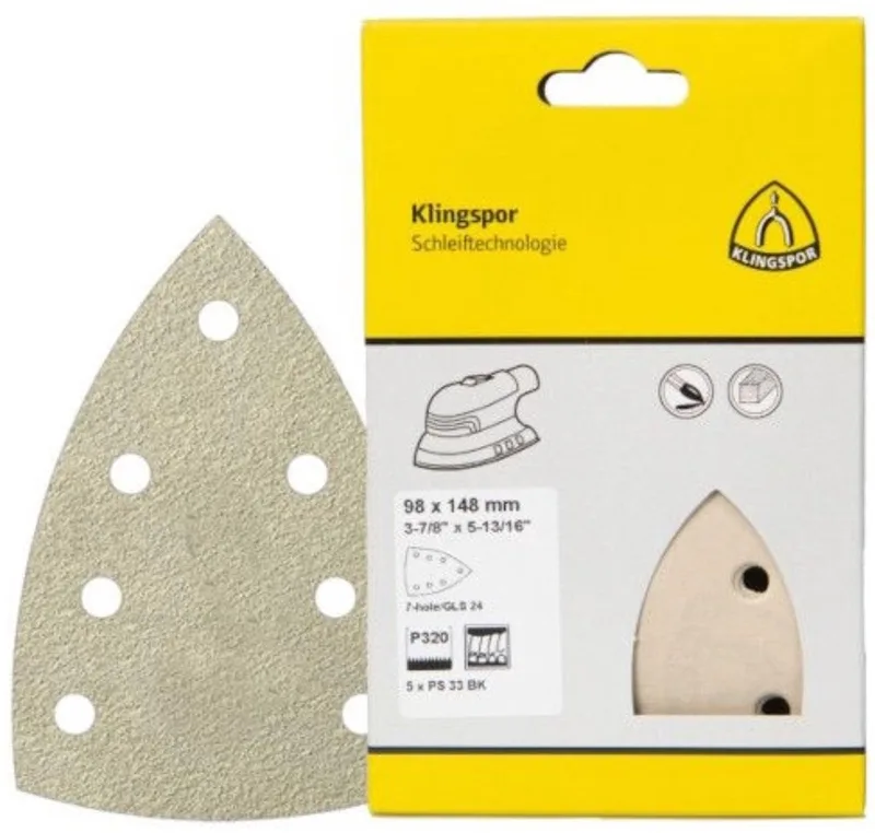 Schuurpapier Driehoek K80 - 5 Stuks by Klingspor – product image