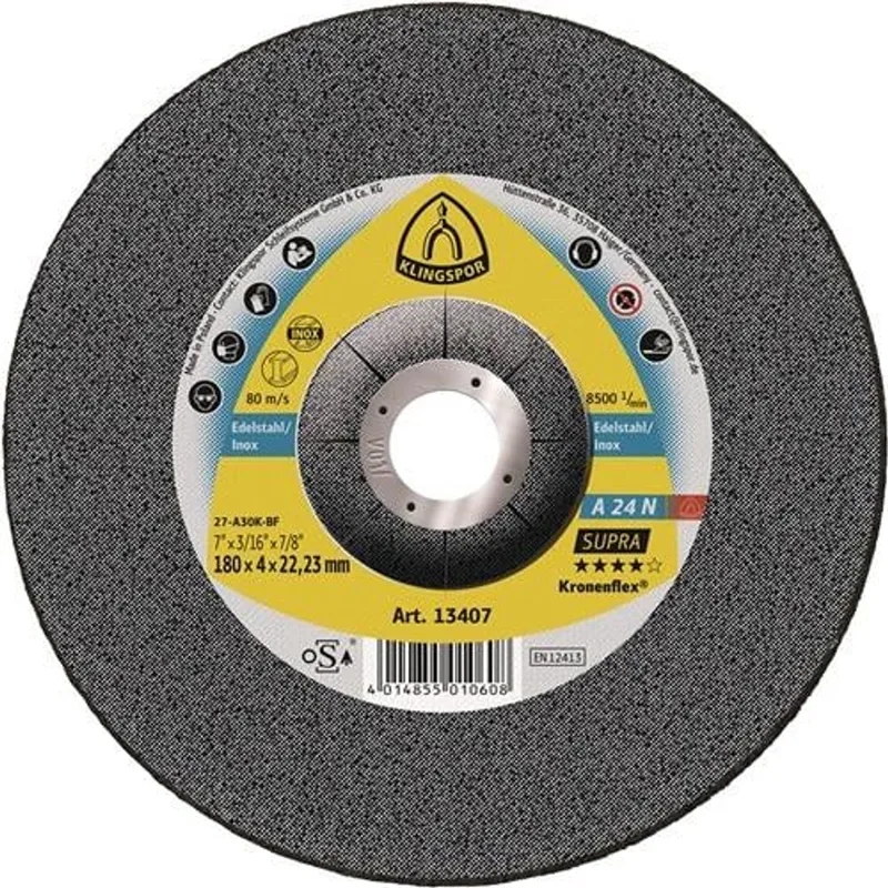 Slijpschijf A 24N Supra D125xS6mm kr.INOX boring.22,23mm KLINGSPO... fra Klingspor – produktbillede