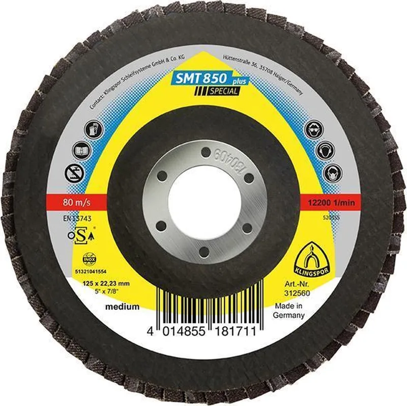 SMT 850 plus Serie - Gecombineerde Lamellenschijf - 125mm - Roestvrijstaal by Klingspor – product image