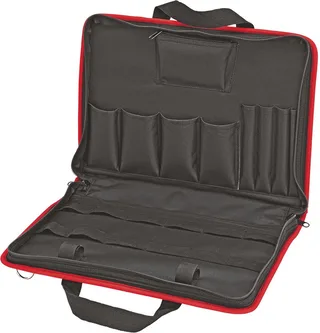 00 21 11 LE Gereedschapstas (zonder inhoud) Technicus (b x h x d) 410 x 60 x 290 mm van Knipex, Zwart, Rood – productafbeelding 1 van 3