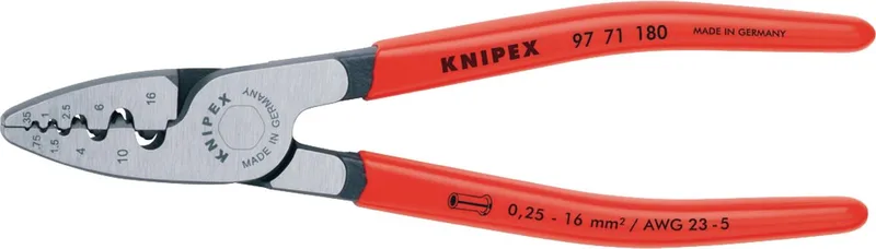 180 mm Krimptang voor adereindhulzen - 97 71 180 van Knipex, Kleurloos – productafbeelding