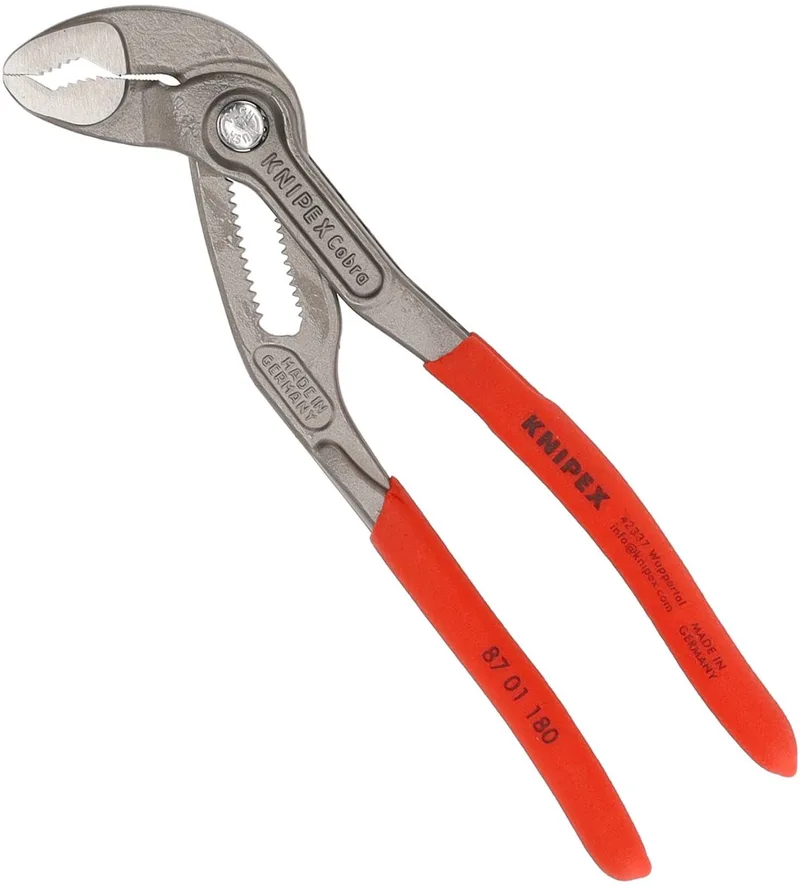 180mm Waterpomptang Cobra Gepolijst - 87 01 180 van Knipex, Zwart – productafbeelding 1 van 2