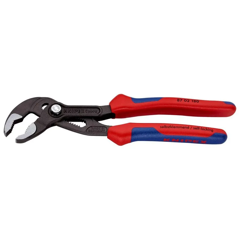 180mm Waterpomptang Cobra Gepolijst - 87 02 180 van Knipex, Kleurloos – productafbeelding 2 van 2