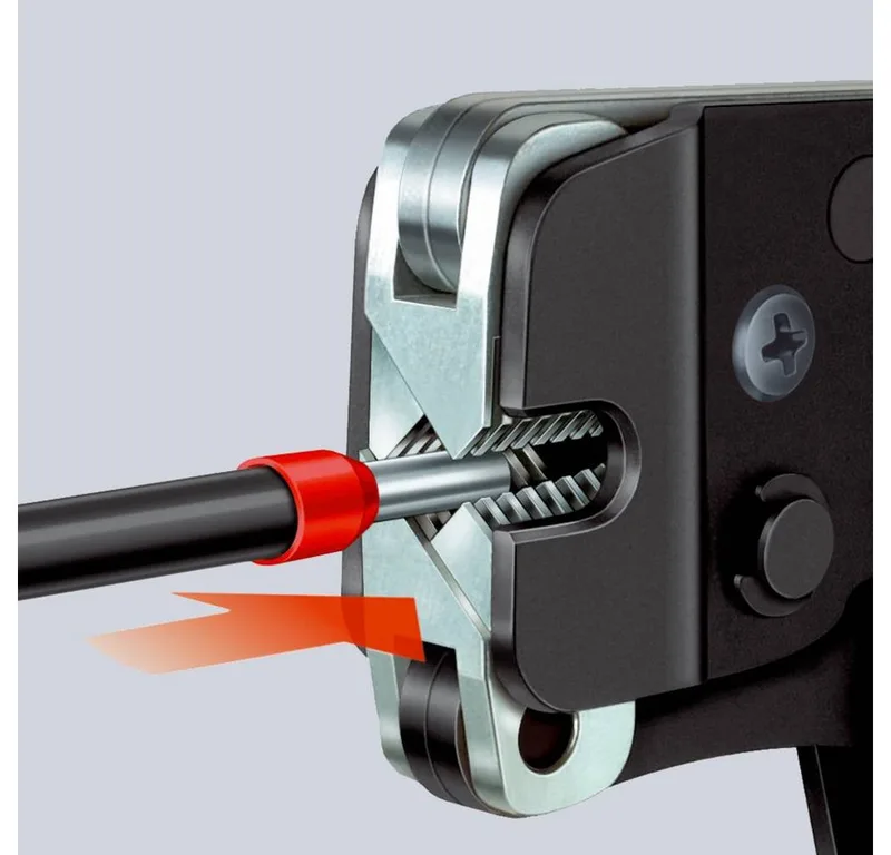 Crimpzange Selbsteinstellende Crimpzange für Aderendhülsen 97 53 09 von Knipex, Kleurloos – Produktbild 5 von 5