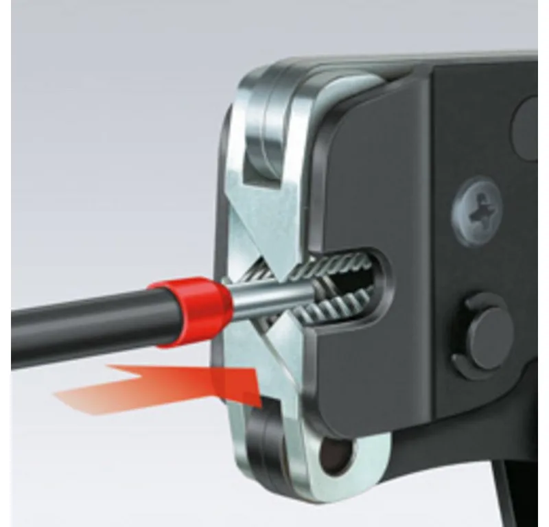 Crimpzange Selbsteinstellende Crimpzange für Aderendhülsen 97 53 09 von Knipex, Kleurloos – Produktbild 4 von 5