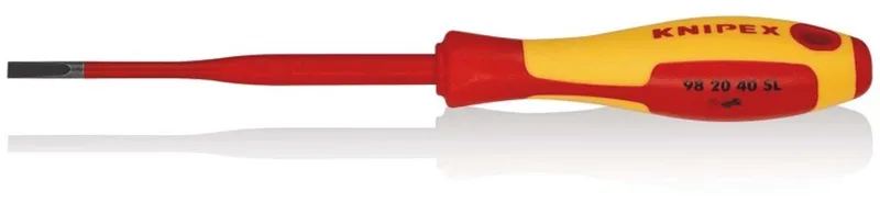 200 mm Schroevendraaier (Slim) voor sleufschroeven - VDE - 98 20 40 SL by Knipex, Kleurloos – product image