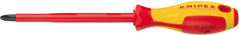 270 mm Schroevendraaier voor kruiskopschroeven Phillips® - VDE - 98 24 03 by Knipex, Kleurloos – product image