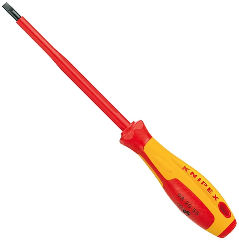 295 mm Schroevendraaier voor sleufschroeven VDE-getest - 98 20 80 von Knipex, Weiß – Produktbild