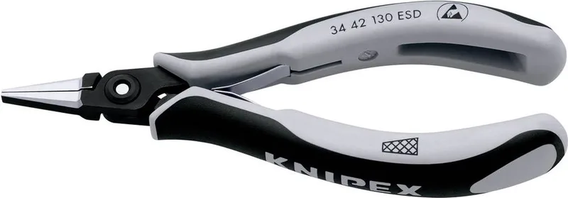 34 42 130 ESD Platte tang ESD Chroom-vanadium kogellagerstaal 130 mm von Knipex, Kleurloos – Produktbild