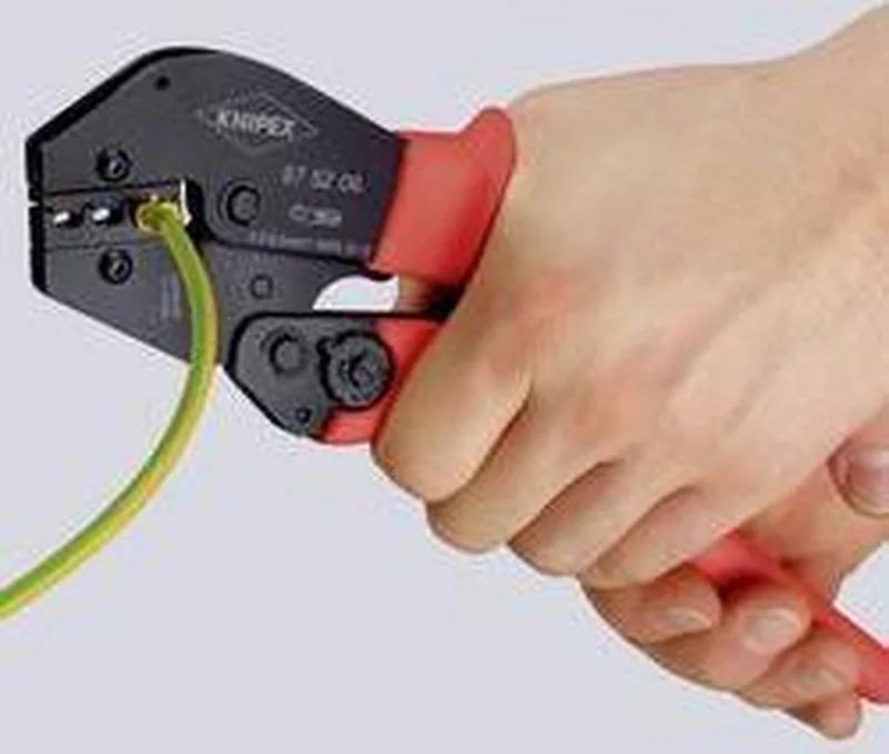 97 52 13 Krimptang Ongeïsoleerde buiskabelschoenen, Ongeïsoleerde knelkabelschoenen, Ongeïsoleerde knelverbinder von Knipex, Kleurloos – Produktbild 1 von 2