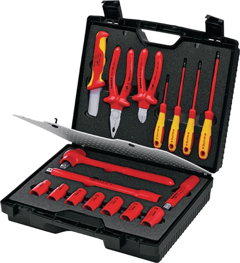 98 99 11 Compacte gereedschapskoffer 17-delig by Knipex, Black – product image
