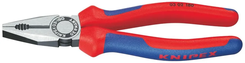 Combinatietang - 0302-180 van Knipex, Rood – productafbeelding 1 van 2