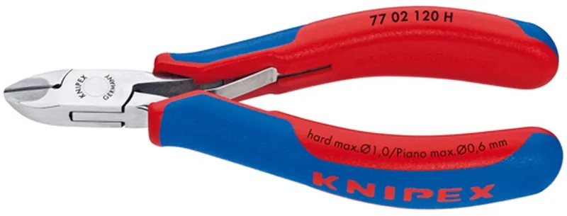 Elektronik-zijkniptang met hardmetalen snijkanten -7702120H von Knipex, Blau – Produktbild