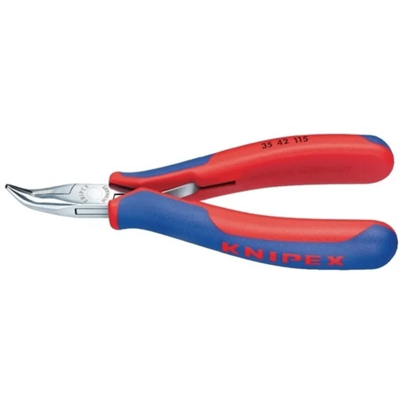 Elektronikgreifzange L.145mm pol. flach/rd.gebogen KNIPEX Mehrkomp.-Hüllen by Knipex – product image 1 of 2