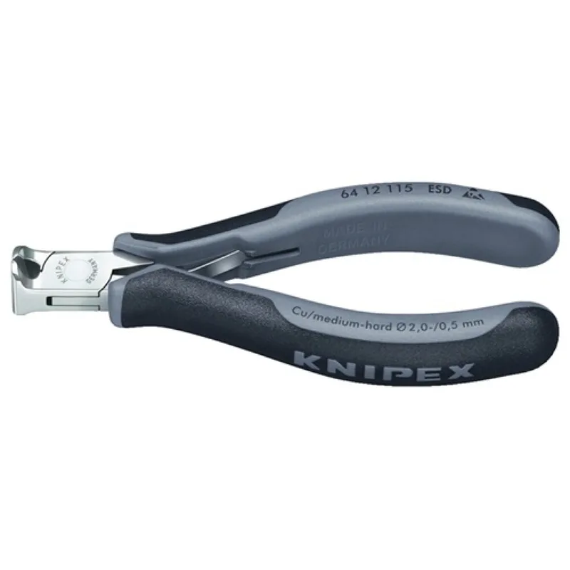 Elektronikvornschneider DIN ISO9654 L115mm 90Grad m.kl.Facette ESD spiegelp. de Knipex – image du produit