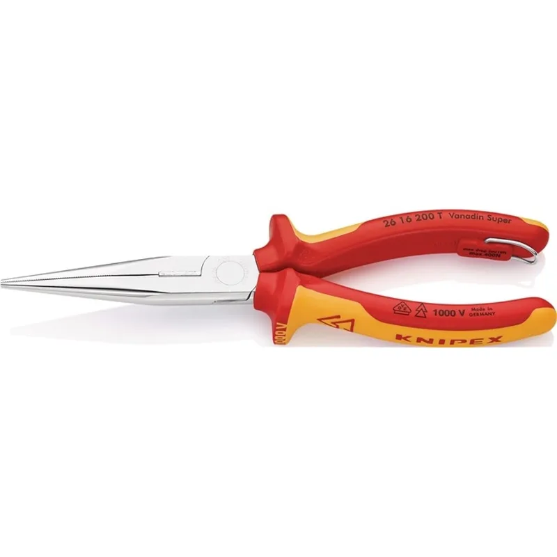 Flachrundzange L.200mm ger.VDE m.Öse Mehrkomp.-Hüllen de Knipex – image du produit