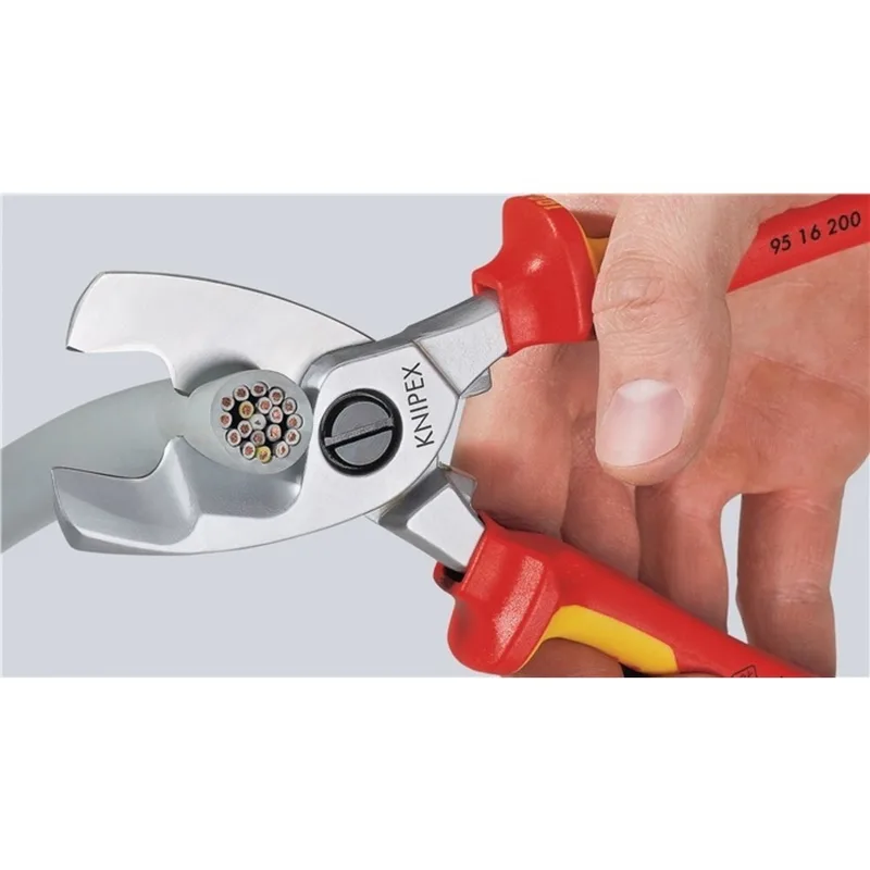 Kabelschere L.200mm Kopf verchr.VDE tauchisol van Knipex – productafbeelding 2 van 2