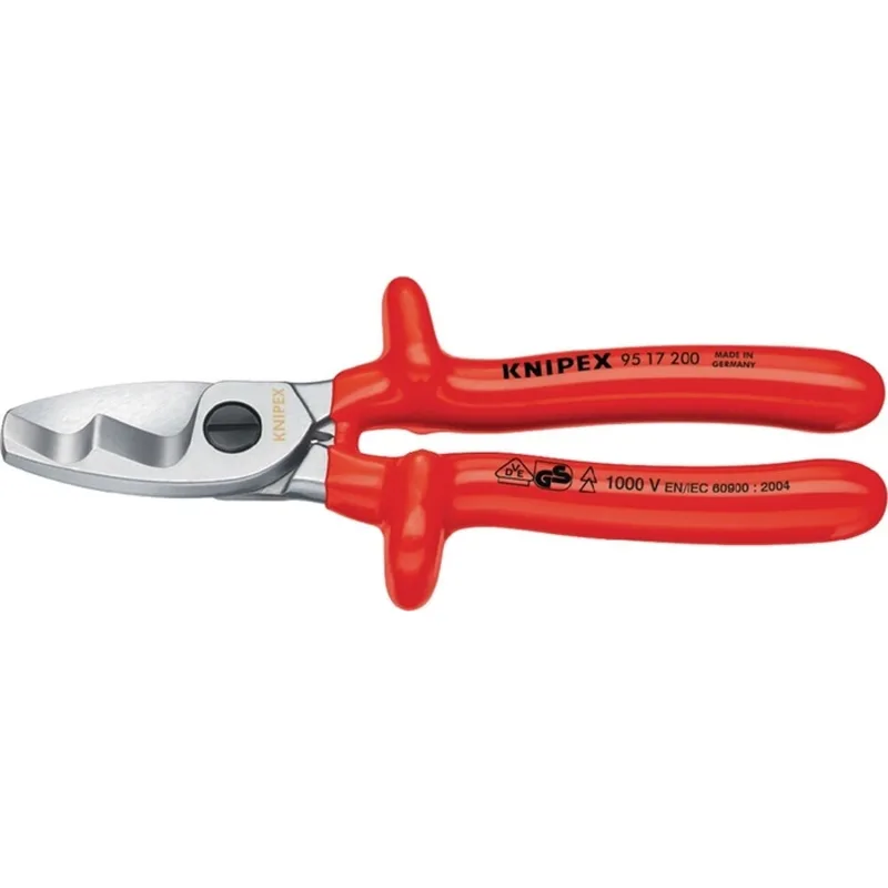Kabelschere L.200mm Kopf verchr.VDE tauchisol van Knipex – productafbeelding 1 van 2