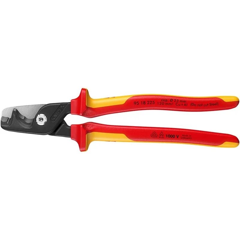 Kabelschere StepCut® XL L.225mm Kopf brün.VDE Mehrkomp.-Hüllen KNIPEX von Knipex – Produktbild 1 von 3