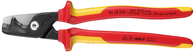 Kabelschere StepCut® XL L.225mm Kopf brün.VDE Mehrkomp.-Hüllen KNIPEX von Knipex – Produktbild 3 von 3