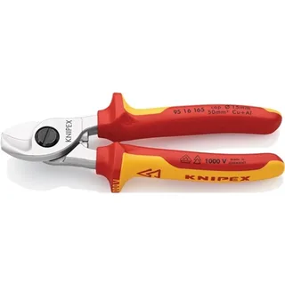 Kabelschere VDE L.165mm max.28mm2 Chrom Mehrkomp.-Hüllen KNIPEX m.Abgleitschutz by Knipex – product image 1 of 2