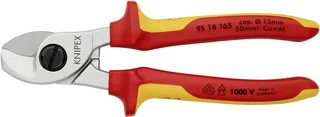 Kabelschere VDE L.165mm max.28mm2 Chrom Mehrkomp.-Hüllen KNIPEX m.Abgleitschutz by Knipex – product image 2 of 2
