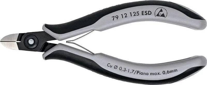 KNIP zijkniptang 7912, le 125mm, afwerking gebruineerd, ge\xefsoleerd von Knipex, Grau – Produktbild