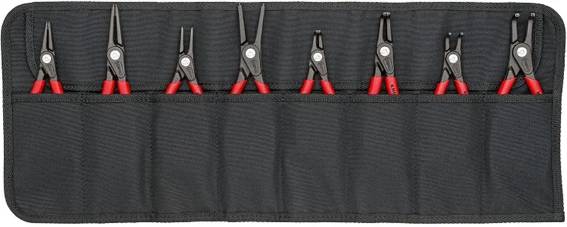 Sicherungsringzangensatz Version 2 8-tlg.in Rolltasche 10-60mm von Knipex, Kleurloos – Produktbild