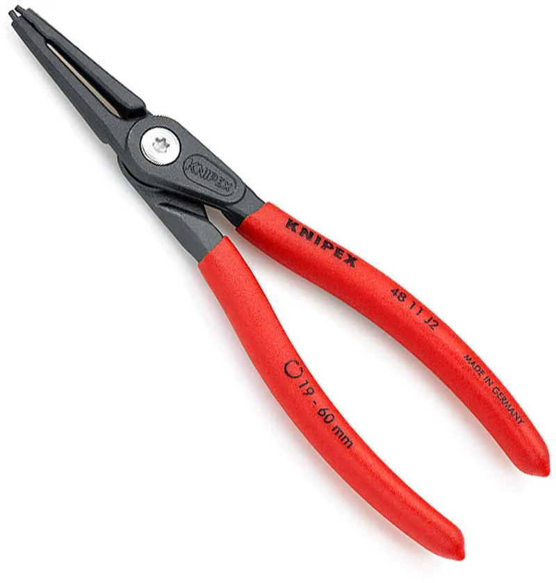Knipex 48 11 J2 Pince pour circlips Adapté pour (pinces pour circlips) circlips intérieurs 19-60 mm Forme de la panne (détails) droite de Knipex, Gris – image du produit 1 sur 3