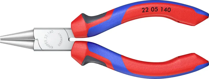 Knipex 22 05 140 pour lélectronique et la mécanique de précision Pince à bouts ronds droite Acier magnétique Chrome-Vanadium 140 mm de Knipex – image du produit 1 sur 2