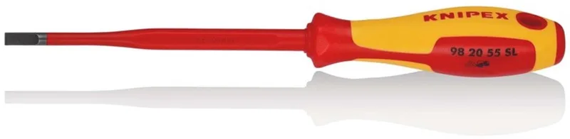 Knipex 230 mm Schroevendraaier (Slim) voor sleufschroeven - VDE - 98 20 55 SL von Knipex, Gelb – Produktbild