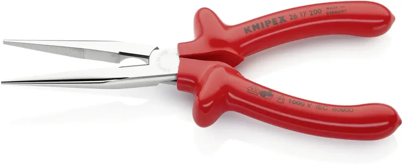 Knipex 26 17 200 VDE Flachrundzange Gerade Vanadium Elektrostahl 200 mm by Knipex – product image