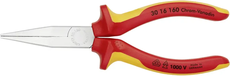 Knipex 30 16 160 VDE Flachzange Gerade Chrom-Vanadium Elektrostahl 160 mm de Knipex – image du produit