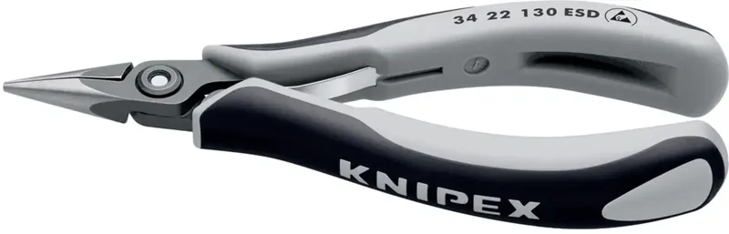 Knipex 34 22 130 ESD ESD Flachrundzange Gerade Chrom-Vanadium Kugellagerstahl 135 mm de Knipex – image du produit 1 sur 2