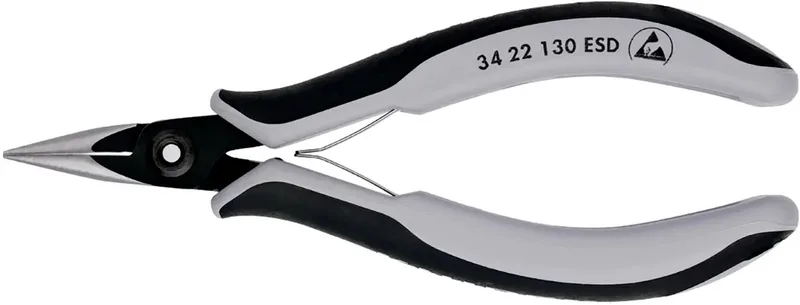 Knipex 34 22 130 ESD ESD Flachrundzange Gerade Chrom-Vanadium Kugellagerstahl 135 mm de Knipex – image du produit 2 sur 2