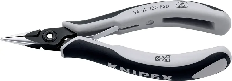 Knipex 34 52 130 ESD ESD Flachrundzange Chrom-Vanadium Kugellagerstahl 130 mm de Knipex – image du produit 1 sur 2