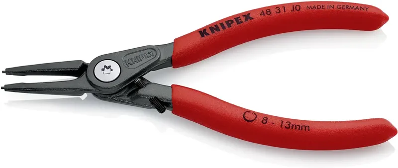 KNIPEX 48 31 J0 Präzisions-Sicherungsringzange für Innenringe in Bohrungen mit Überdehnungsschutz mit rutschhemmendem Kunststoff überzogen grau atramentiert 140 mm von Knipex – Produktbild 2 von 2