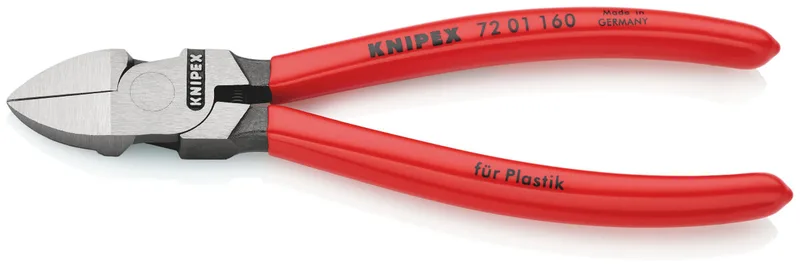 KNIPEX 72 01 160 Seitenschneider für Kunststoff 160 mm poliert mit rutschhemmendem Kunststoff überzogen von Knipex – Produktbild 1 von 6