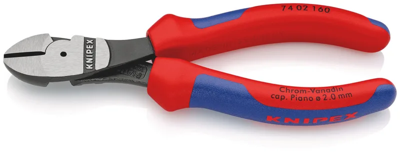 KNIPEX 74 02 160 Kraft-Seitenschneider 160 mm schwarz atramentiert poliert mit Mehrkomponenten-Hüllen von Knipex – Produktbild 1 von 2