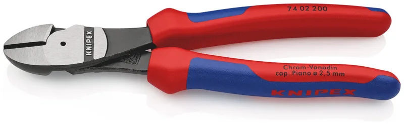 KNIPEX 74 02 200 Kraft-Seitenschneider 200 mm schwarz atramentiert poliert mit Mehrkomponenten-Hüllen by Knipex – product image 1 of 2