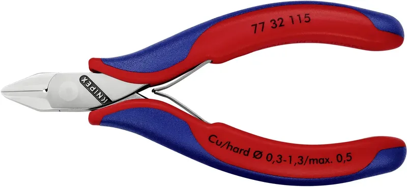 Knipex 77 32 115 Elektrotechnik und Feinwerktechnik Seitenschneider mit Facette 115 mm by Knipex – product image