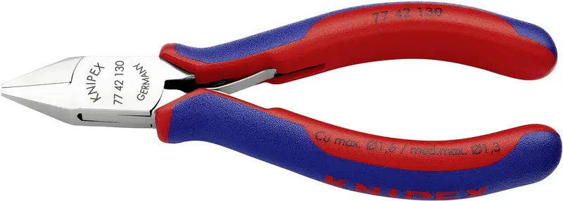Knipex 77 42 130 Elektrotechnik und Feinwerktechnik Seitenschneider ohne Facette 130 mm von Knipex – Produktbild