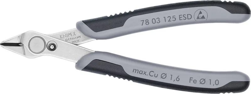 Knipex 78 03 125 ESD Zijsnijtang INOX 54 HRC 125mm ESD de Knipex, Kleurloos – image du produit 1 sur 2