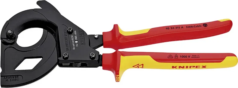 Knipex 95 36 315 A Ratschen-Kabelschneider Geeignet für (Abisoliertechnik) stahlarmierte Kabel 45 mm 380 mm² von Knipex – Produktbild 1 von 2