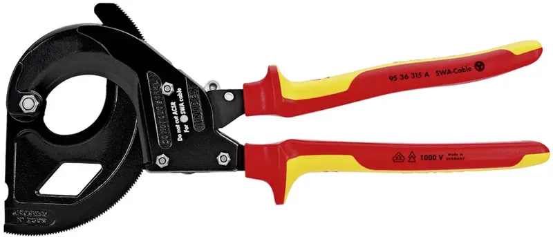 Knipex 95 36 315 A Ratschen-Kabelschneider Geeignet für (Abisoliertechnik) stahlarmierte Kabel 45 mm 380 mm² von Knipex – Produktbild 2 von 2
