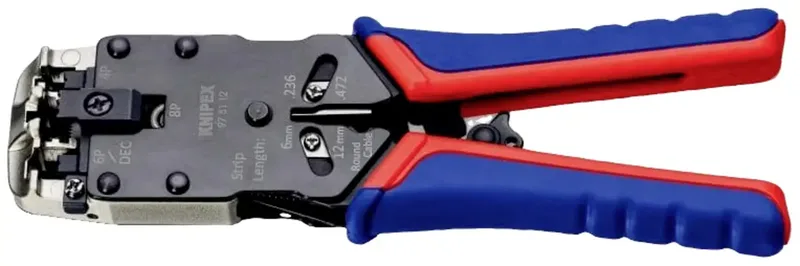 Knipex 97 51 12 97 51 12 D1 Crimpzange Modularstecker (Westernstecker) RJ10, RJ11, RJ12, RJ45 by Knipex – product image