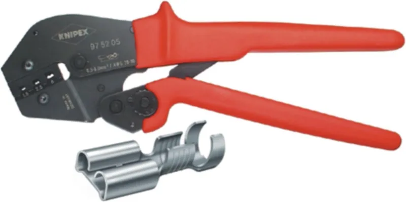 Knipex 97 52 05 SB Krimptang voor Ongensoleerde Connectoren, 4.8/6.3 mm de Knipex, Multicolore – image du produit